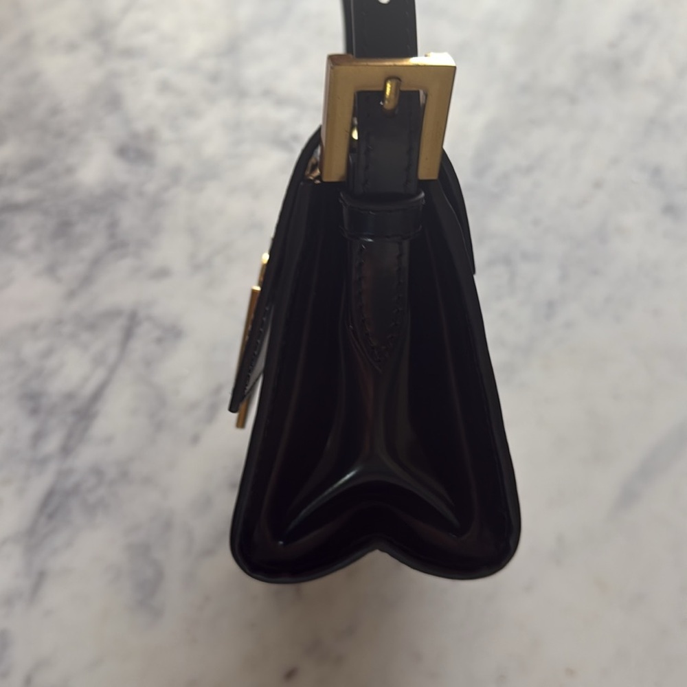 By Far Fran Semi Patent Leather Satchel Black - Picture 5 of 10